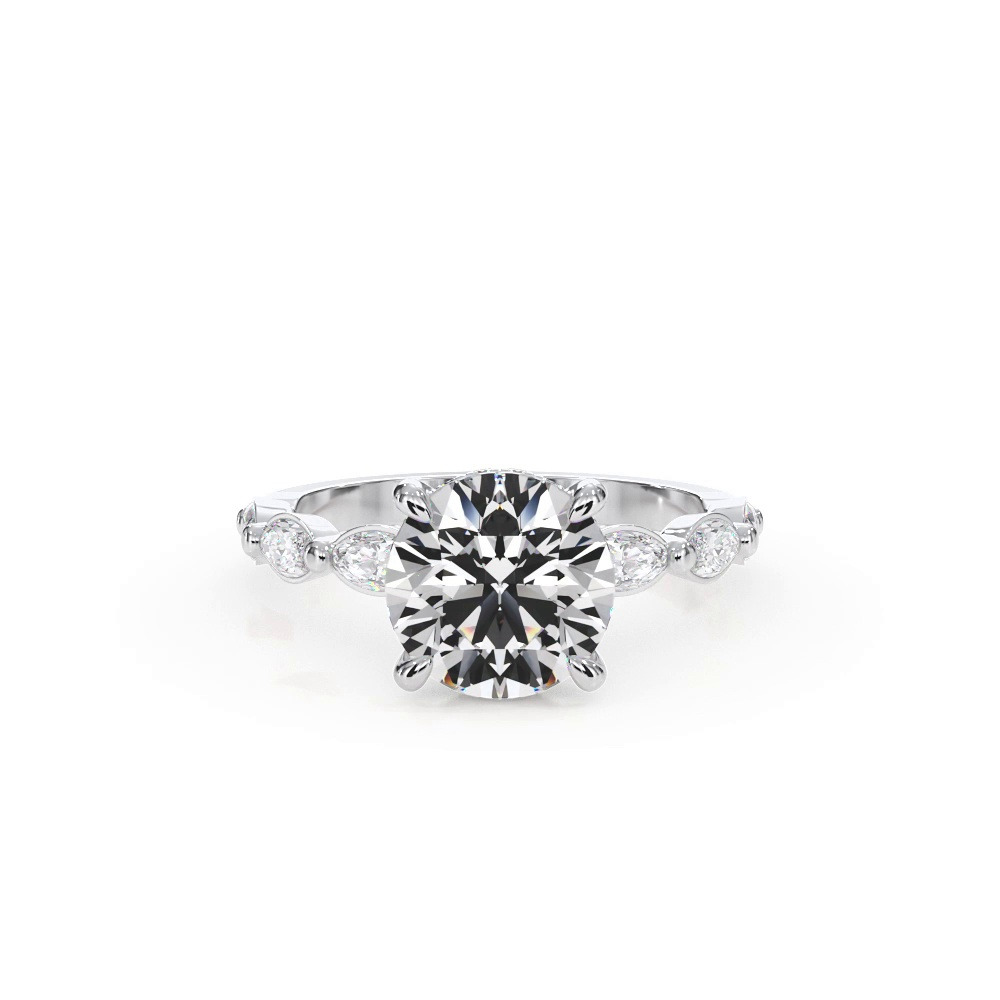 360 degree view of Bellora Marquise Diamond Hidden Halo Engagement Ring