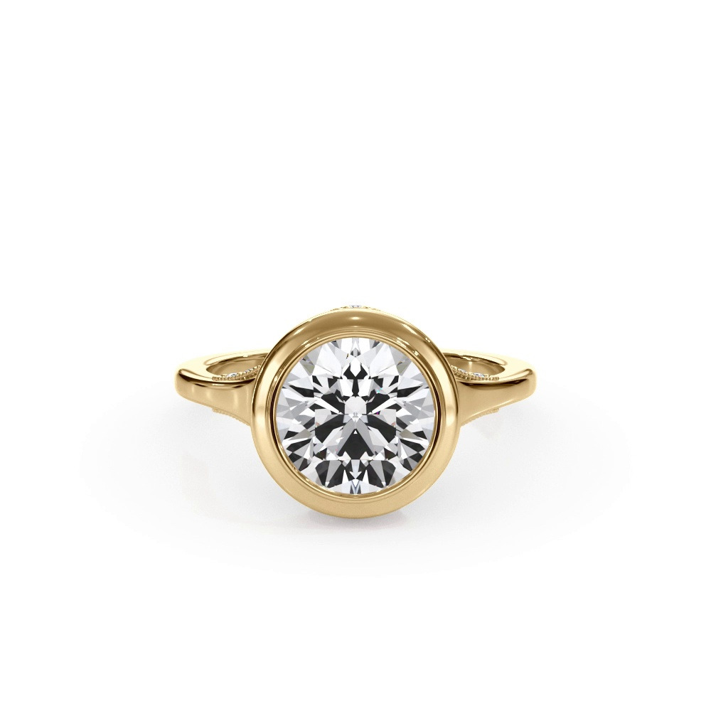 360 degree view of Cristalla Pavé Profile Bezel Engagement Ring