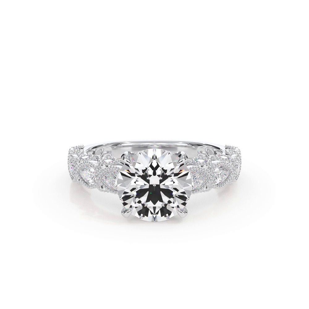 360 degree view of Amara Vintage Pear-Shaped Diamond Engagement Ring