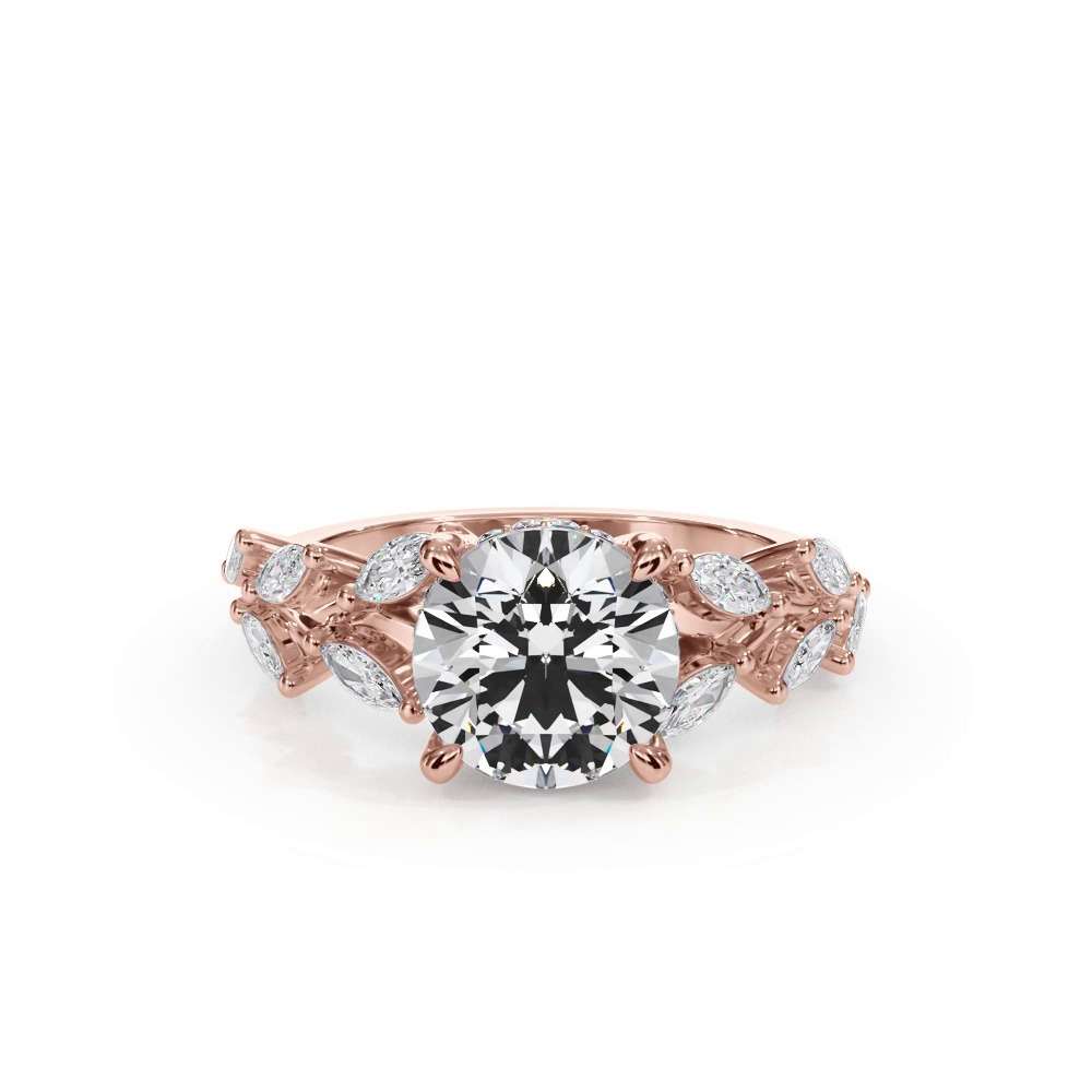 360 degree view of Vineyard Leaf Marquise Diamond Engagement Ring