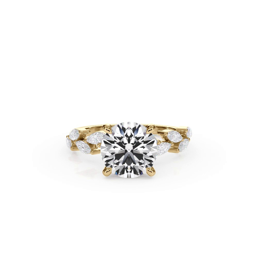360 degree view of Sylva Angled Marquise Diamond Engagement Ring