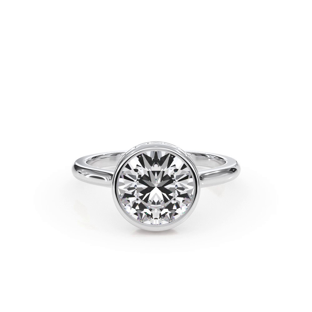 360 degree view of Enigma Bezel Hidden Halo Engagement Ring