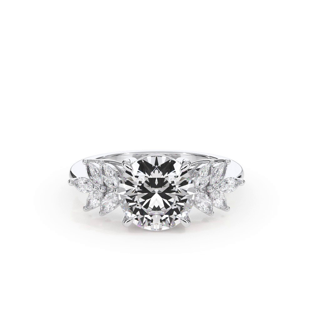 360 degree view of Liora Marquise Diamond Cluster Engagement Ring