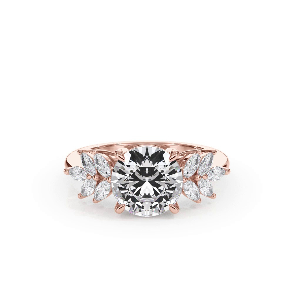 360 degree view of Liora Marquise Diamond Cluster Engagement Ring