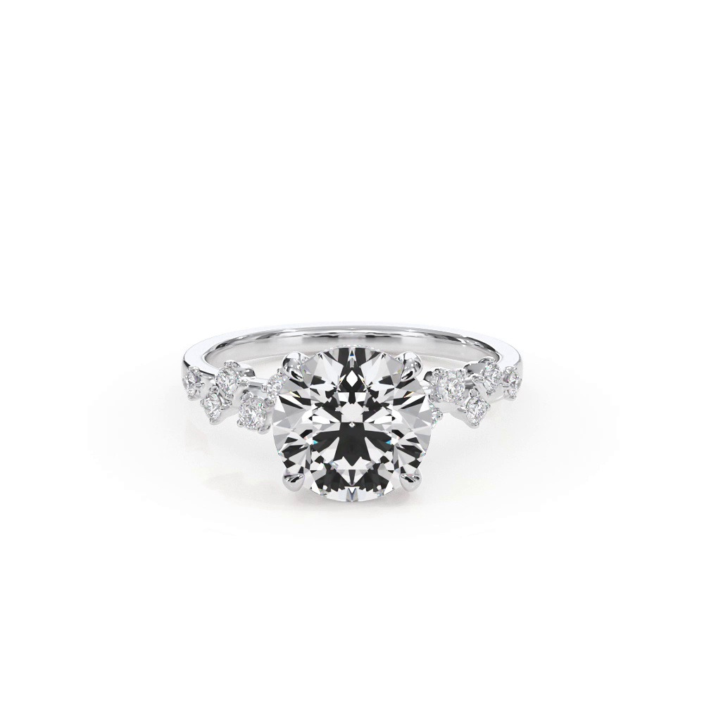 360 degree view of Maris Scattered Diamond Hidden Halo Engagement Ring