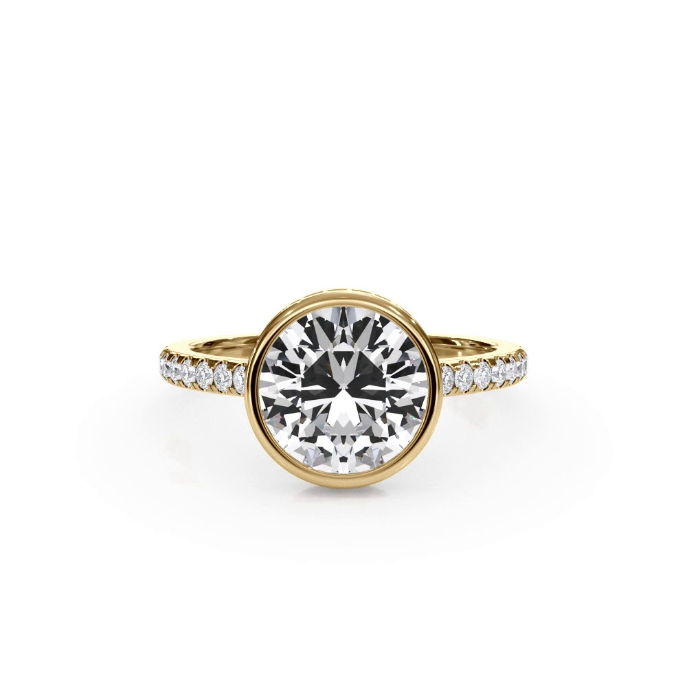 360 degree view of Enigma Bezel Hidden Halo Pavé Band Engagement Ring