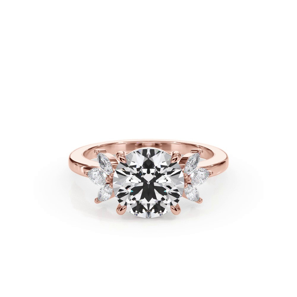 360 degree view of Virelle Marquise Cluster Engagement Ring