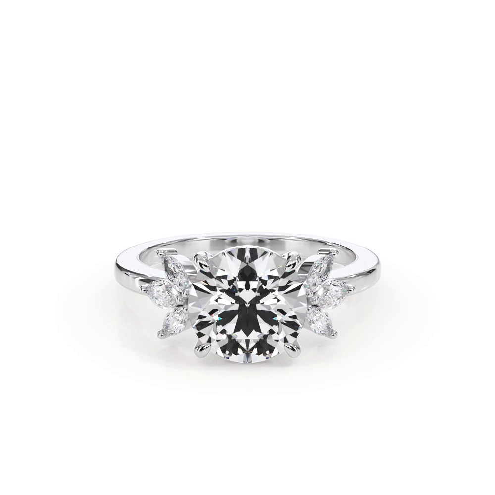 360 degree view of Virelle Marquise Cluster Engagement Ring