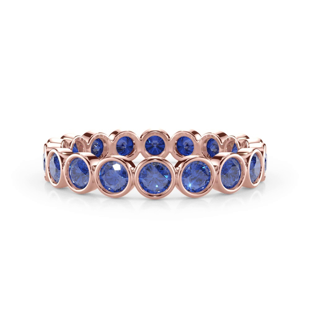 360 degree view of Sapphire Bezel Eternity Ring