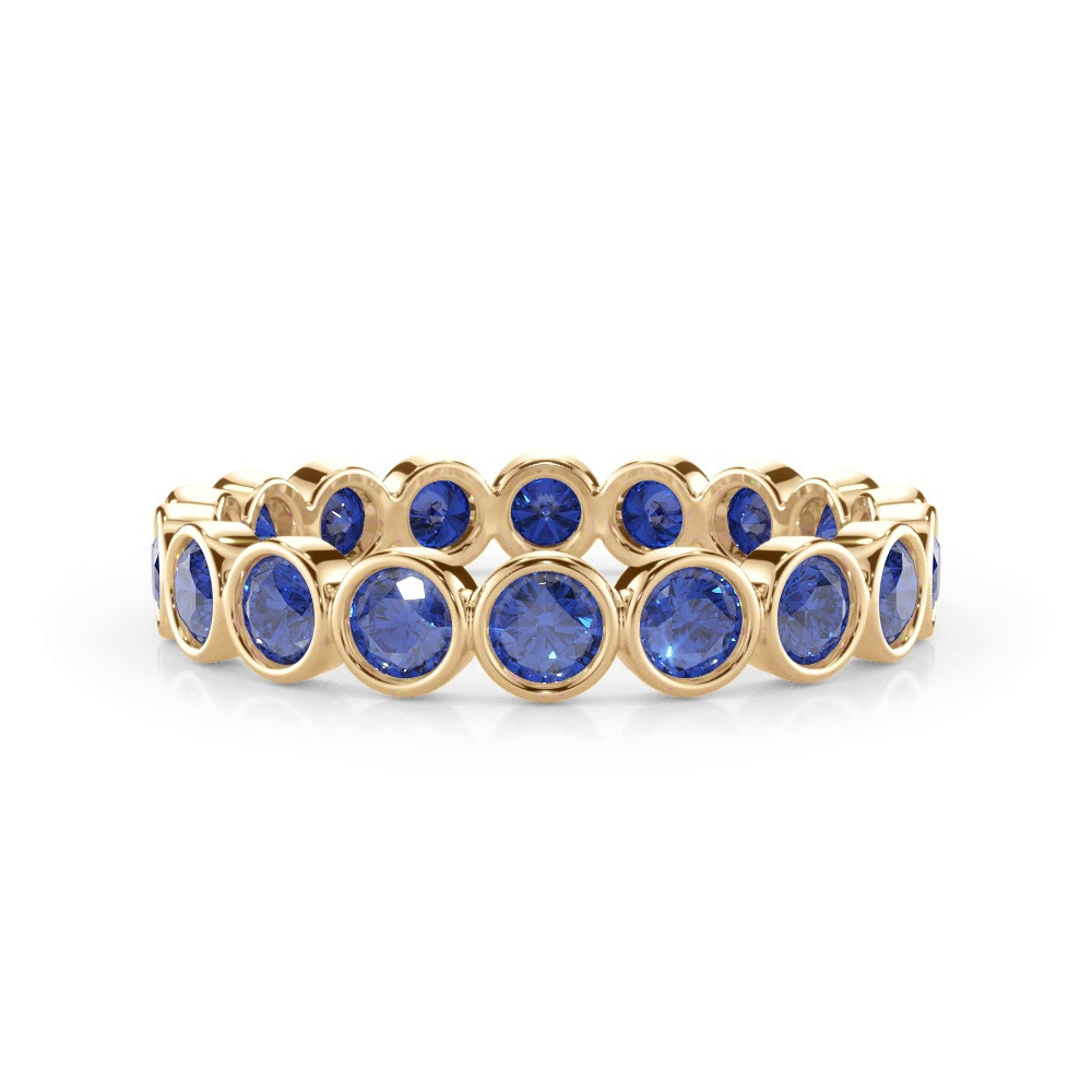 360 degree view of Sapphire Bezel Eternity Ring