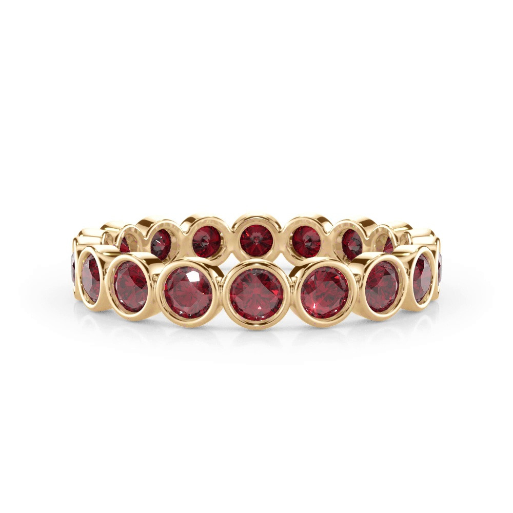 360 degree view of Ruby Bezel Eternity Ring