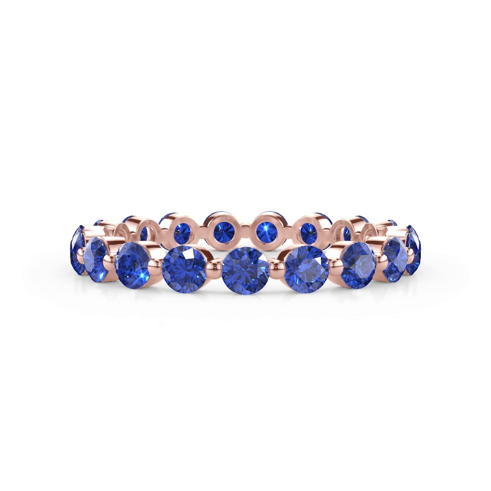 360 degree view of Lab Sapphire Shared Prong Eternity Ring