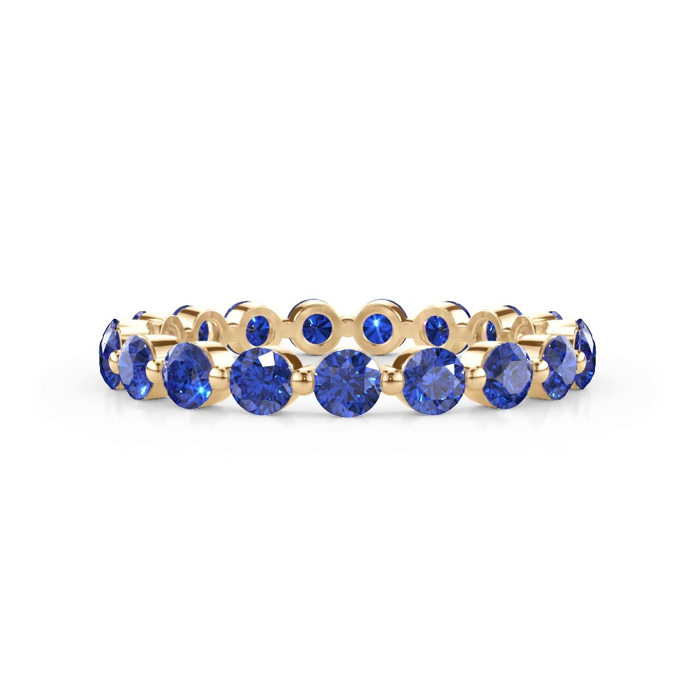 360 degree view of Sapphire Shared Prong Eternity Ring