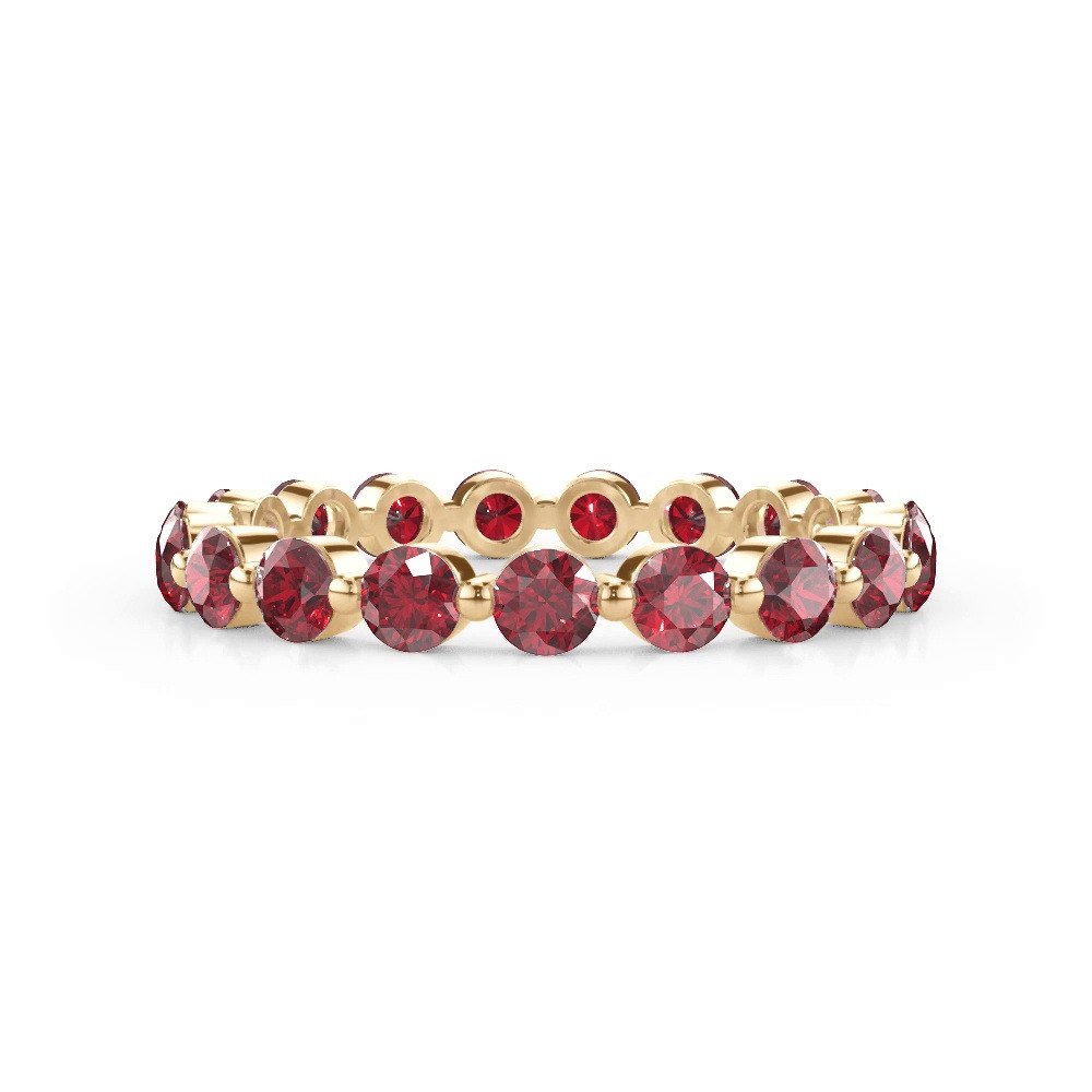 360 degree view of Ruby Shared Prong Eternity Ring