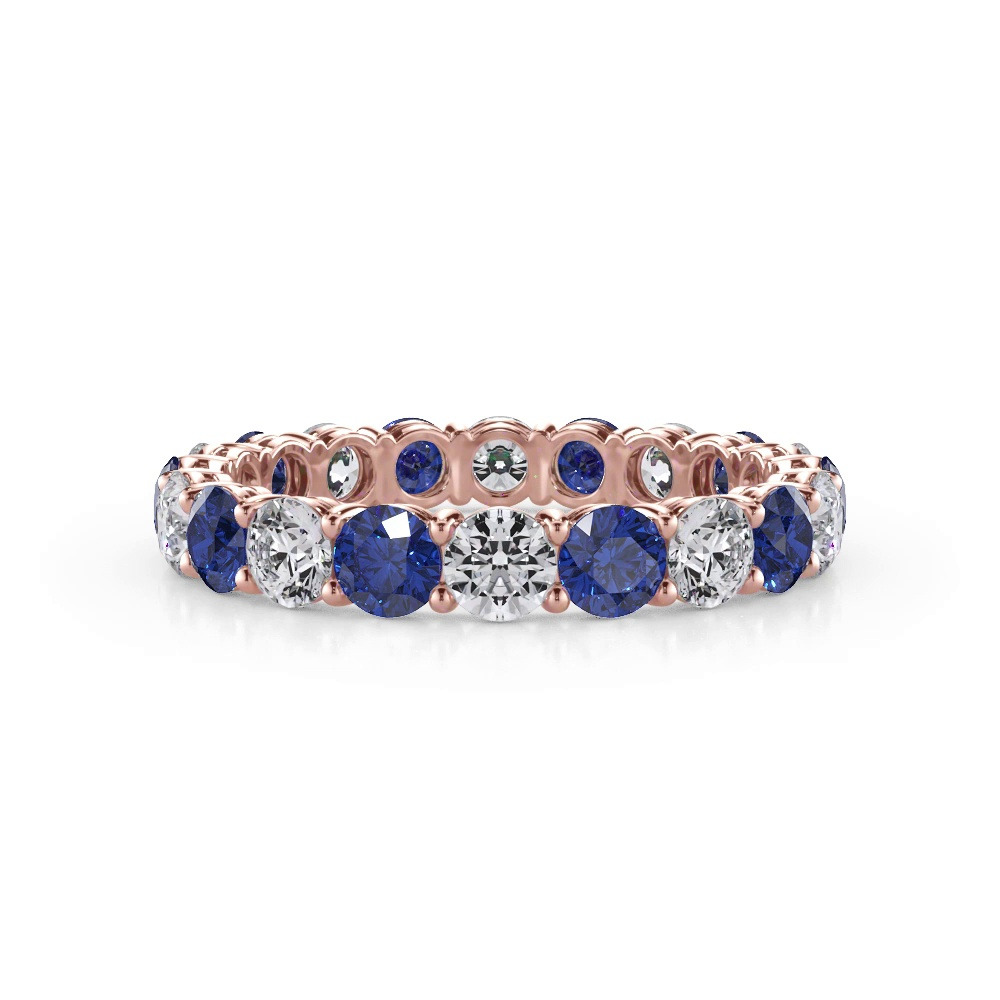 360 degree view of Classic Sapphire and Diamond Eternity Band