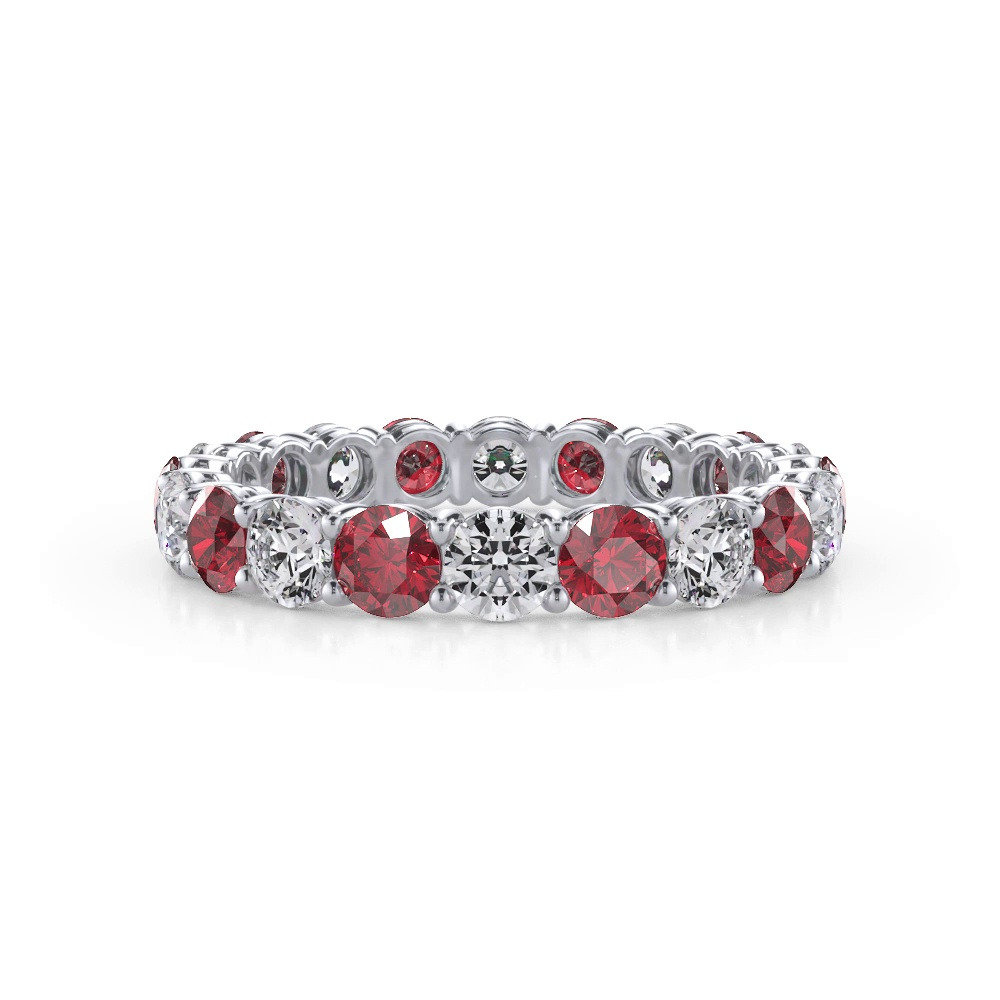 360 degree view of Classic Lab Ruby and Lab Diamond Eternity Band