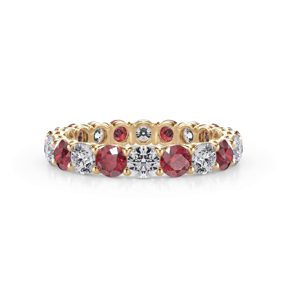 360 degree view of Classic Lab Ruby and Lab Diamond Eternity Band