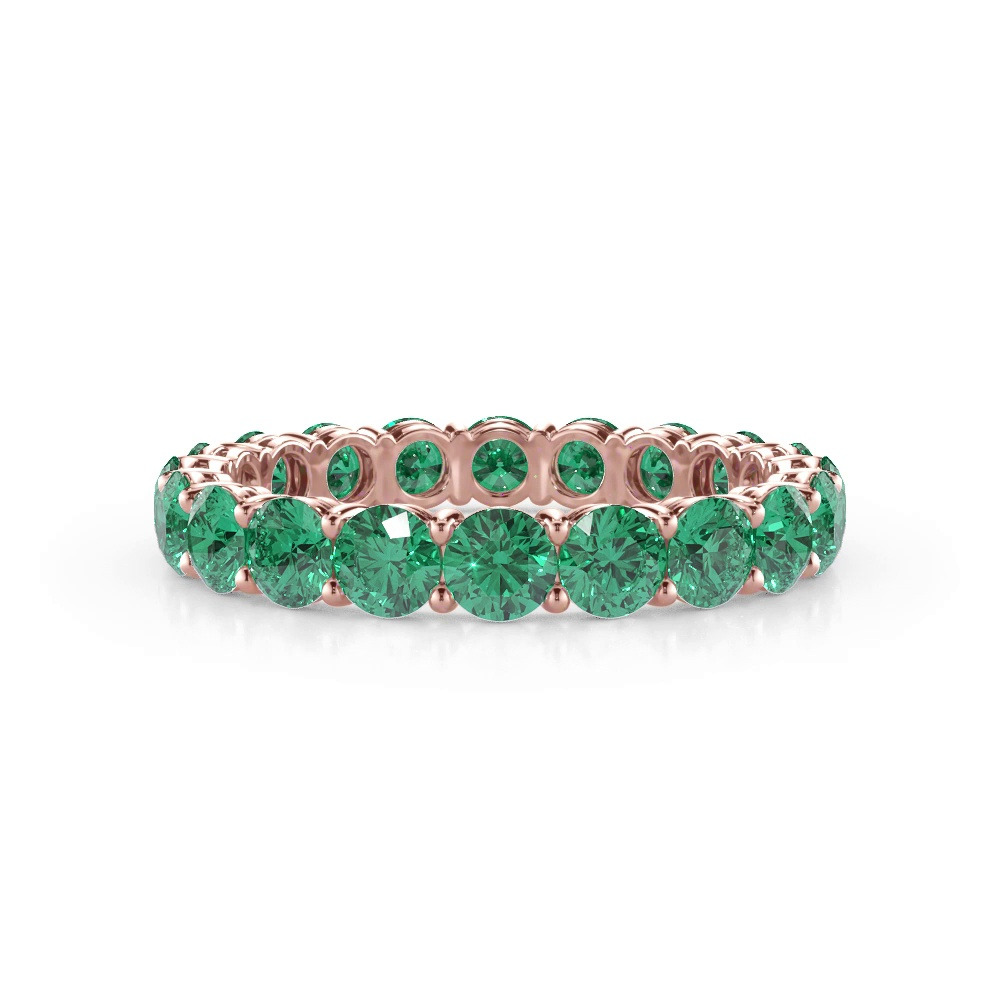 360 degree view of Classic Emerald Eternity Band
