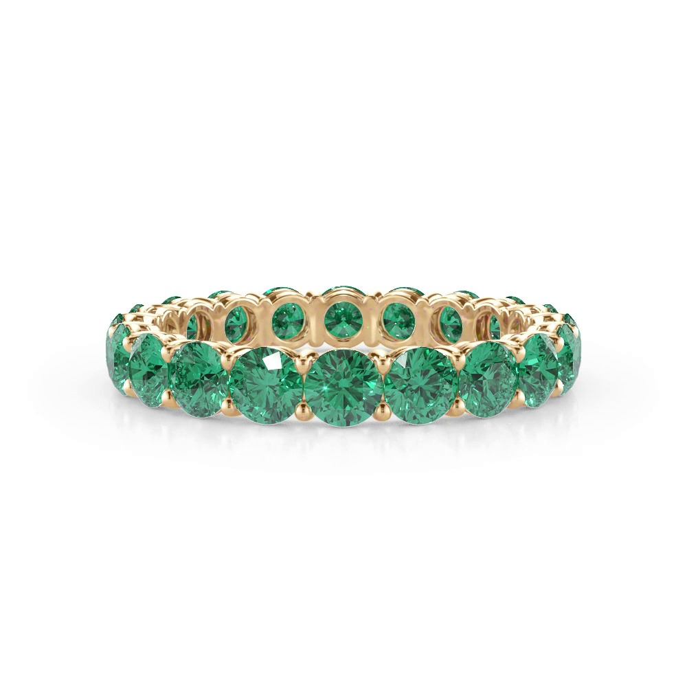 360 degree view of Classic Lab Emerald Eternity Band