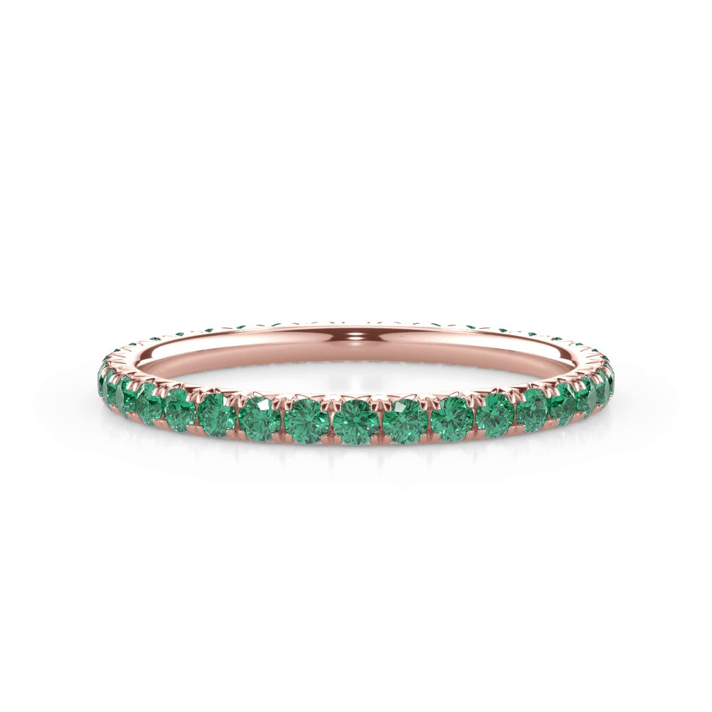 360 degree view of Lab Emerald Pavé Eternity Band