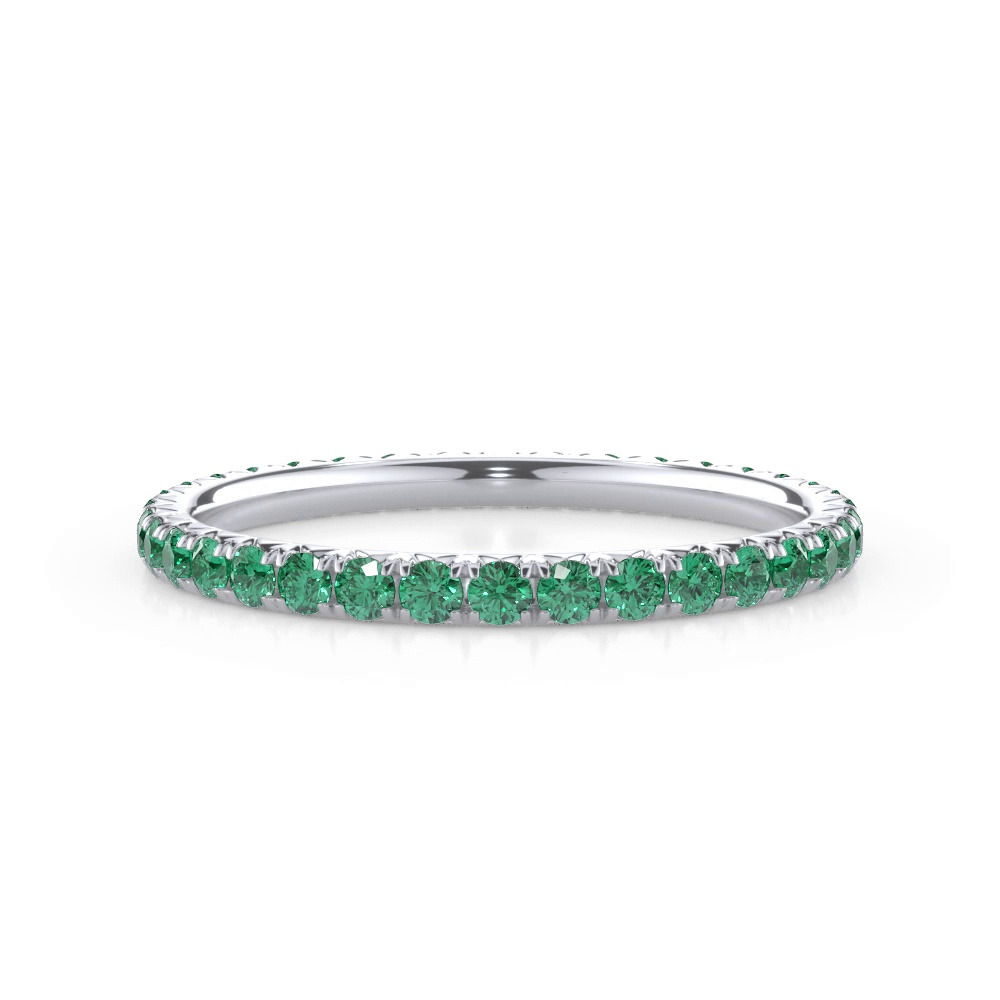 360 degree view of Lab Emerald Pavé Eternity Band