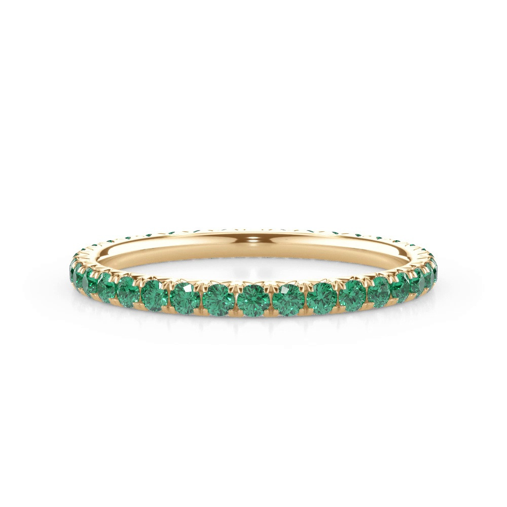 360 degree view of Lab Emerald Pavé Eternity Band