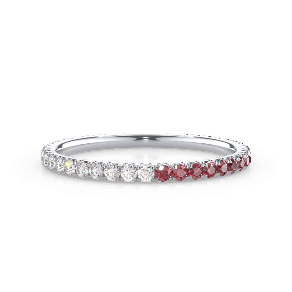 360 degree view of Dual Harmony Ruby and Diamond Eternity Band