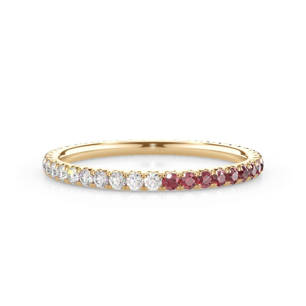 360 degree view of Dual Harmony Ruby and Diamond Eternity Band