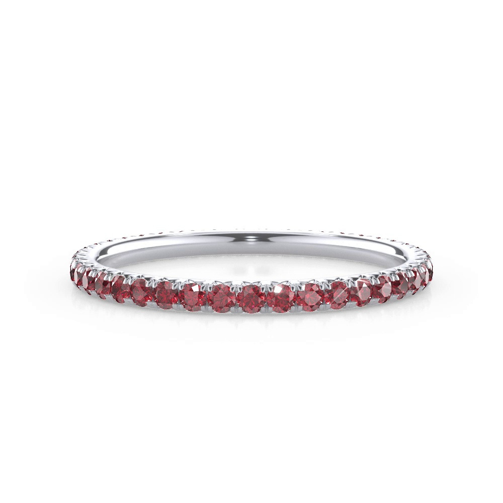 360 degree view of Lab Ruby Pavé Eternity Band