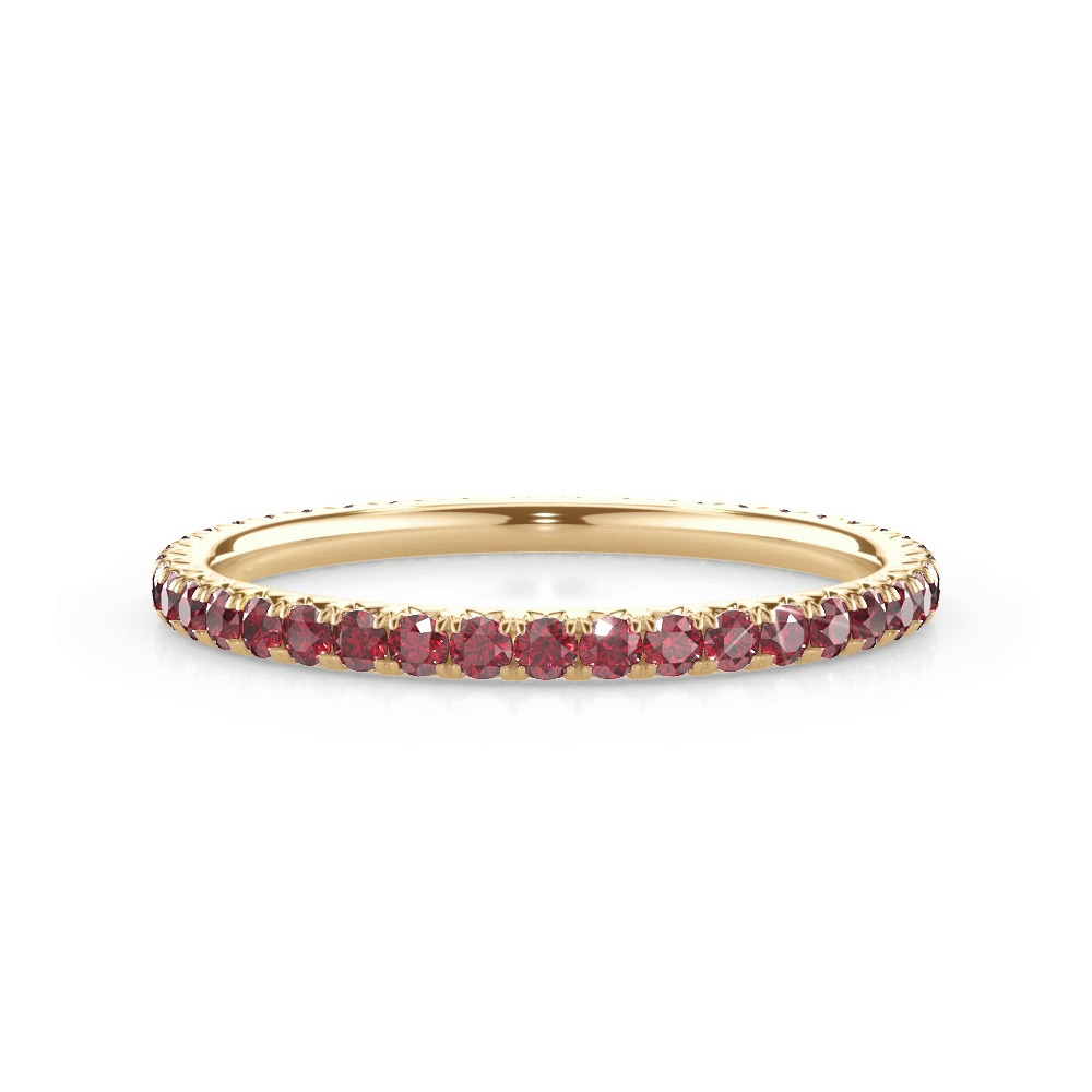 360 degree view of Lab Ruby Pavé Eternity Band