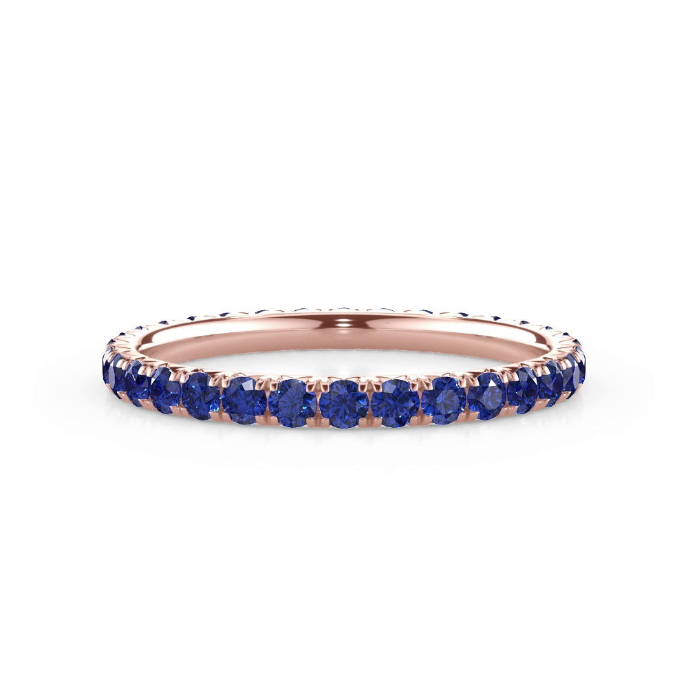 360 degree view of Lab Sapphire Pavé Eternity Band