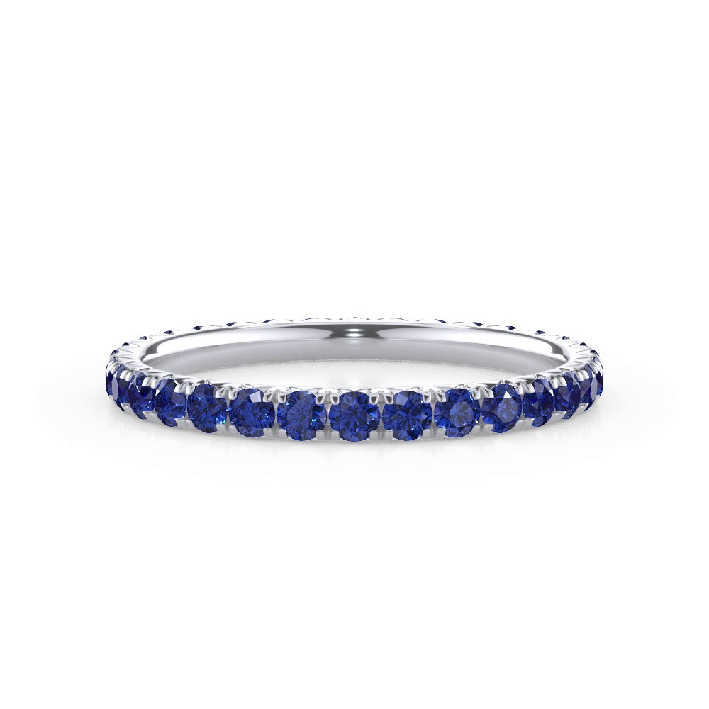 360 degree view of Lab Sapphire Pavé Eternity Band