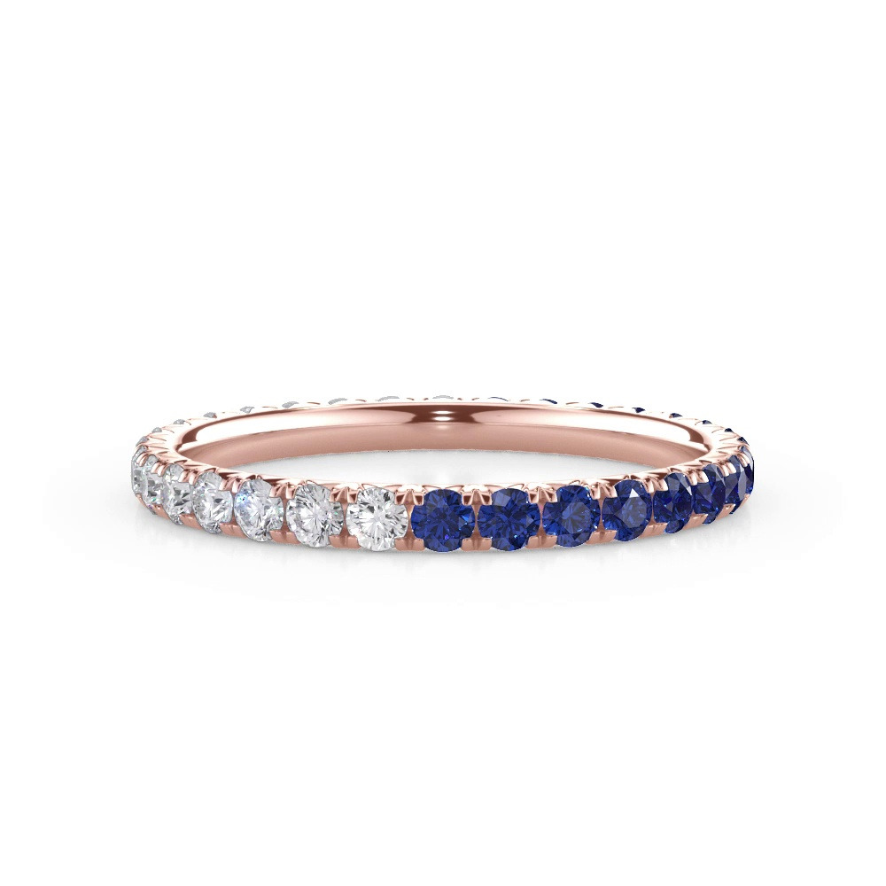 360 degree view of Dual Harmony Sapphire and Diamond Eternity Band