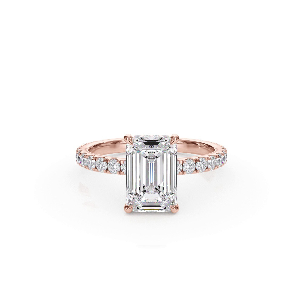 360 degree view of Bellora Pavé Hidden Halo Lab Engagement Ring (2mm)