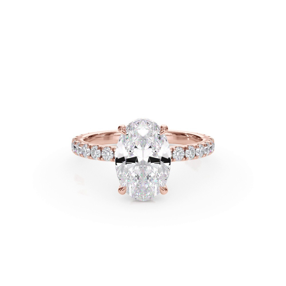 360 degree view of Bellora Pavé Hidden Halo Lab Engagement Ring (2mm)