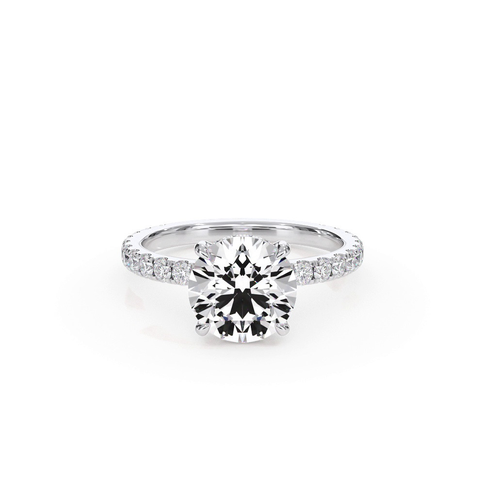 360 degree view of Bellora Pavé Hidden Halo Lab Engagement Ring (2mm)
