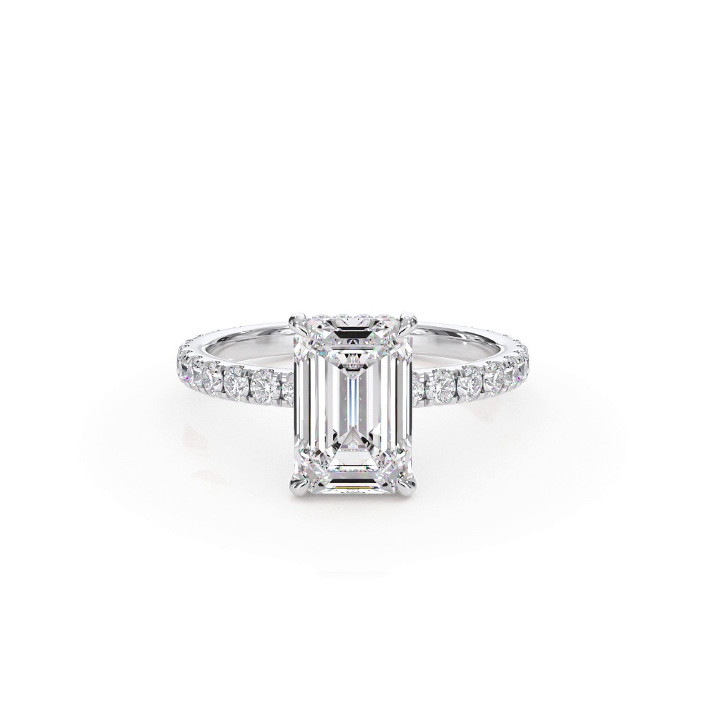 360 degree view of Bellora Pavé Hidden Halo Lab Engagement Ring (2mm)