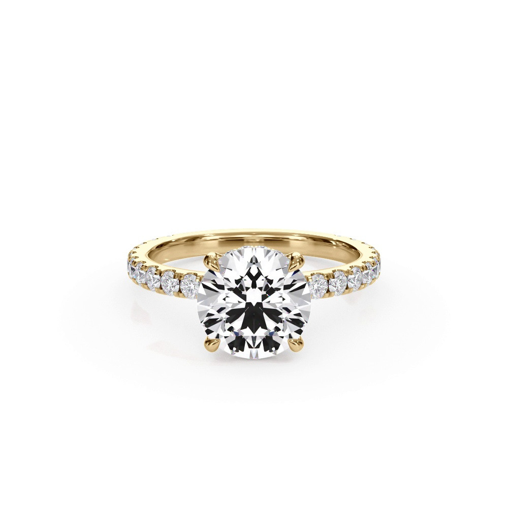 360 degree view of Bellora Pavé Hidden Halo Lab Engagement Ring (2mm)