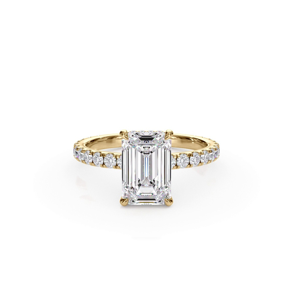 360 degree view of Bellora Pavé Hidden Halo Lab Engagement Ring (2mm)