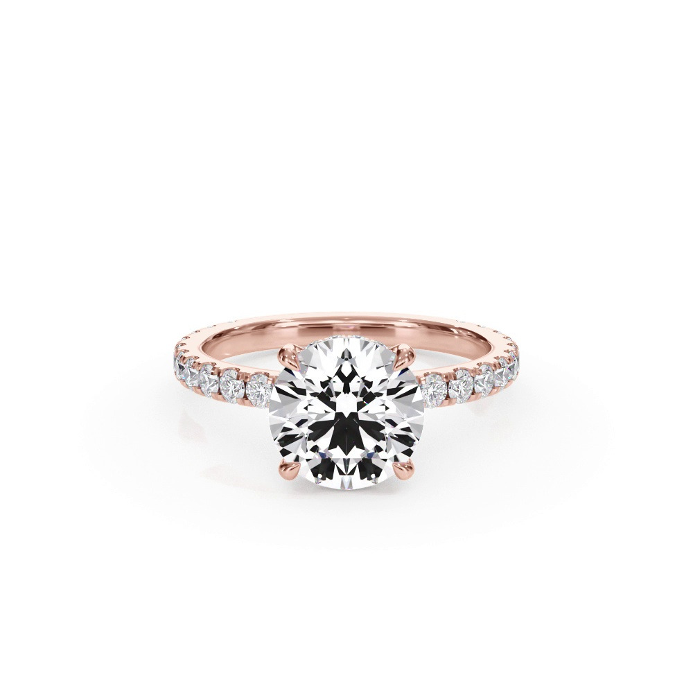 360 degree view of Bellora Pavé Hidden Halo Lab Engagement Ring (2mm)