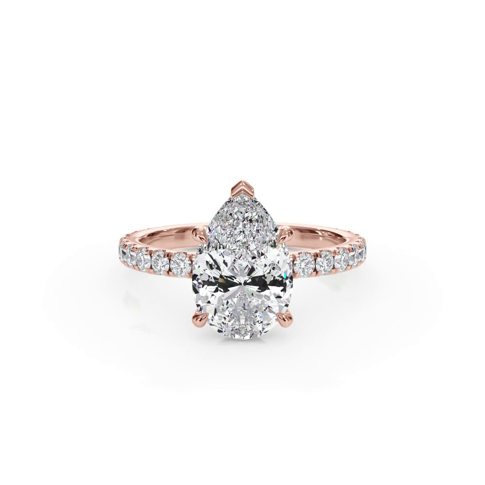 360 degree view of Bellora Pavé Hidden Halo Lab Engagement Ring (2mm)