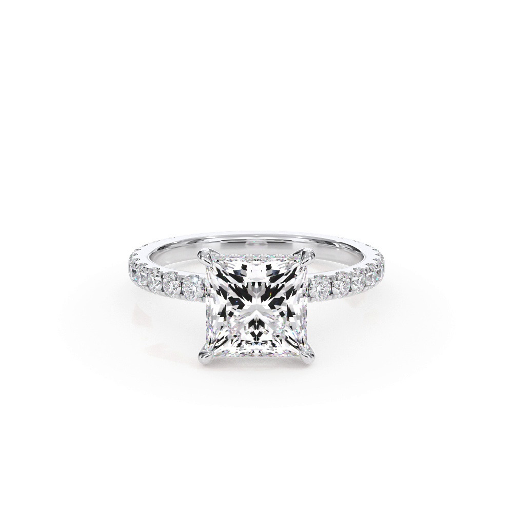 360 degree view of Bellora Pavé Hidden Halo Engagement Ring (2mm)