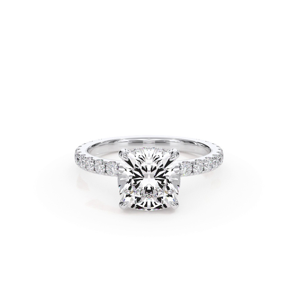 360 degree view of Bellora Pavé Hidden Halo Lab Engagement Ring (2mm)