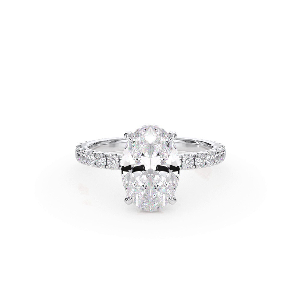360 degree view of Bellora Pavé Hidden Halo Lab Engagement Ring (2mm)