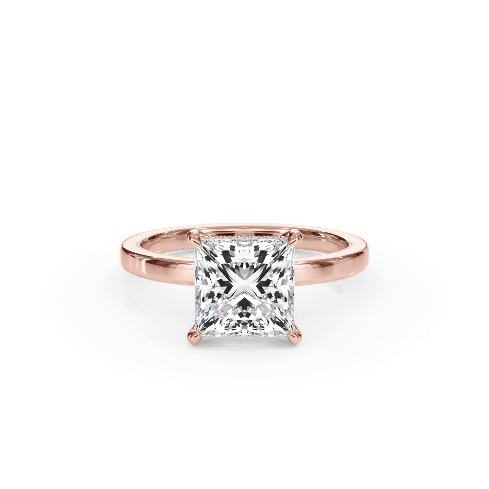 360 degree view of Bellora Hidden Halo Lab Engagement Ring (2mm)