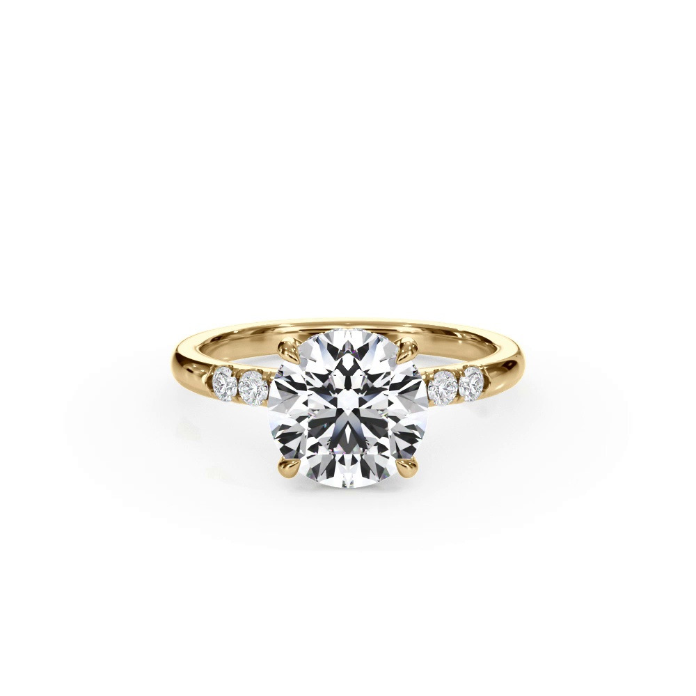 360 degree view of Bellora Trio Pavé Hidden Halo Lab Engagement Ring (2mm)