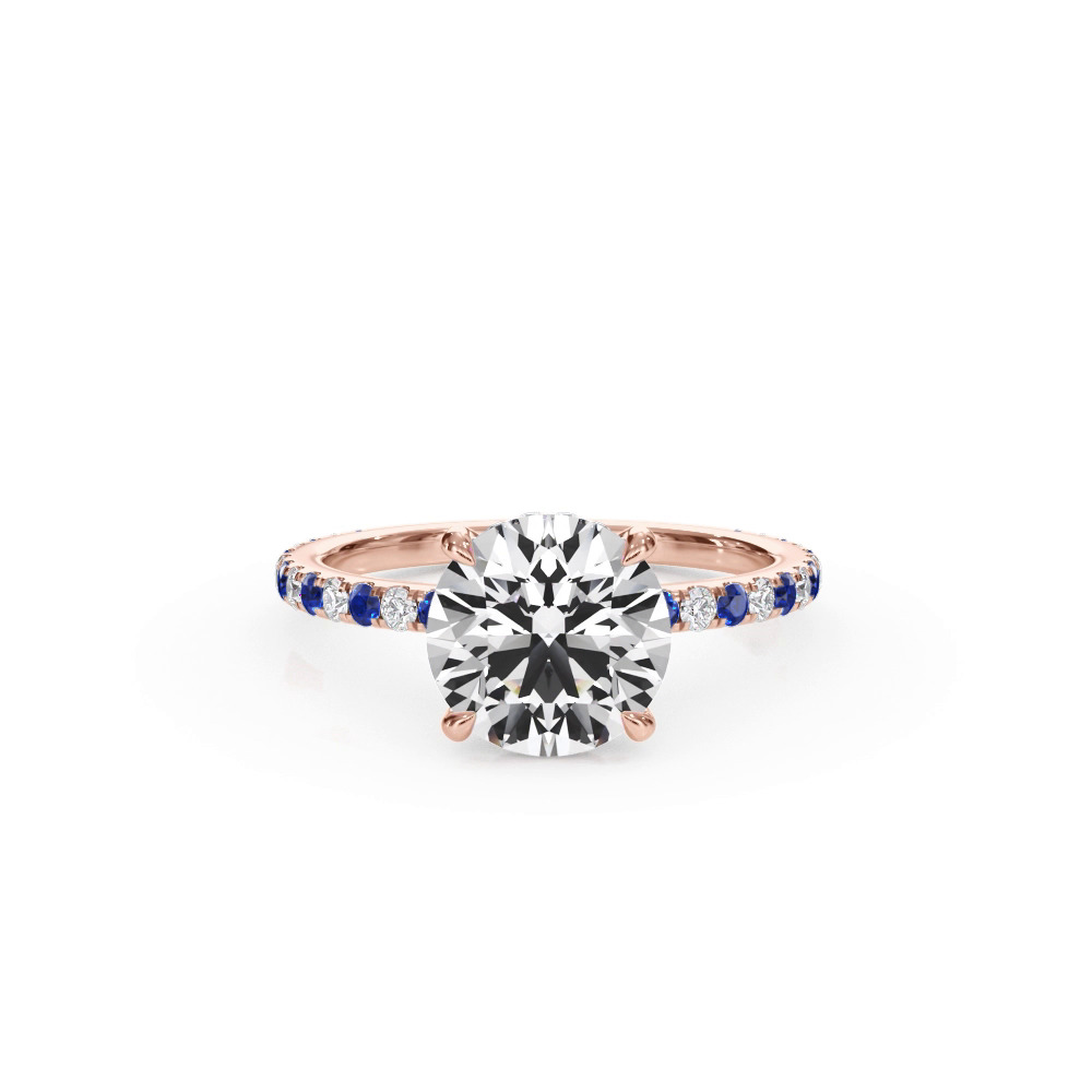 360 degree view of Bellora Lab Sapphire & Diamond Hidden Halo Engagement Ring (1.6mm)