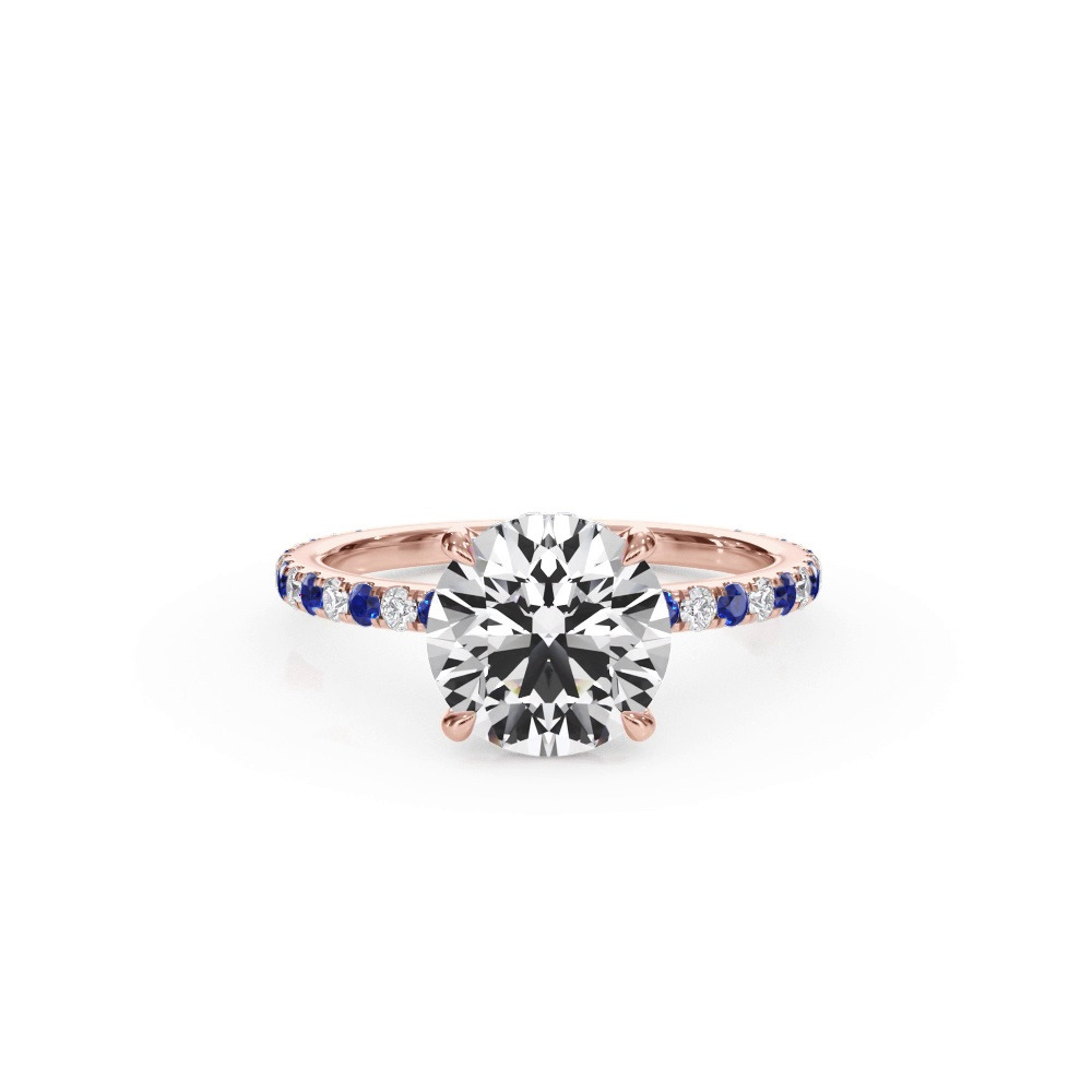 360 degree view of Bellora Sapphire & Diamond Hidden Halo Engagement Ring (1.6mm)