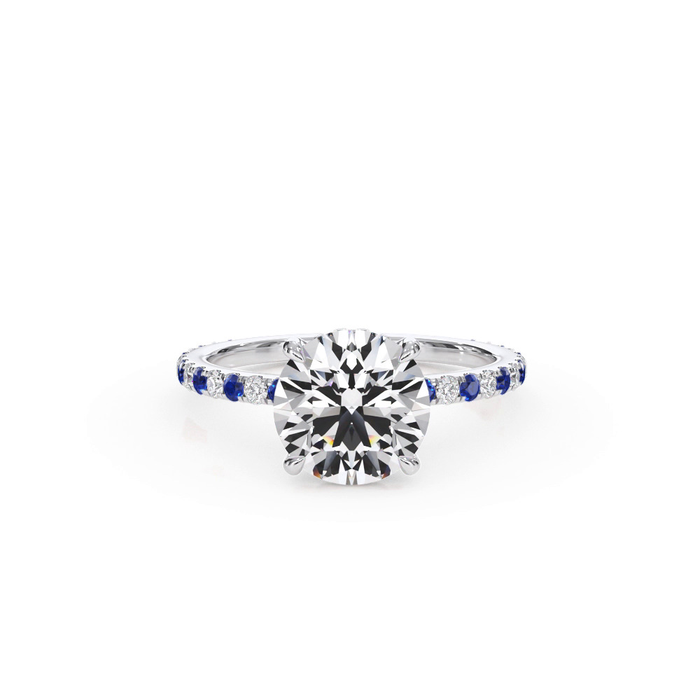 360 degree view of Bellora Sapphire & Diamond Hidden Halo Engagement Ring (1.6mm)