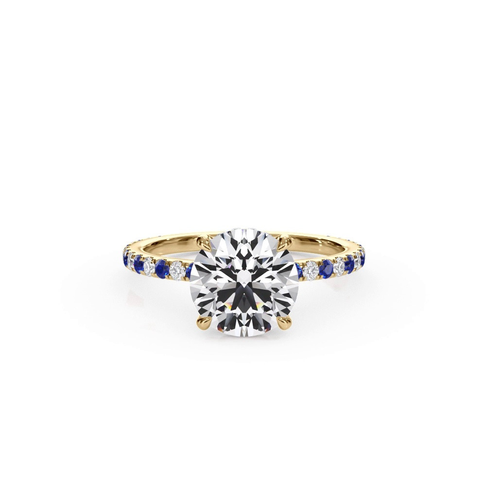 360 degree view of Bellora Sapphire & Diamond Hidden Halo Engagement Ring (1.6mm)
